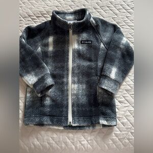 Columbia Kids' Black and White Plaid Fleece Jacket